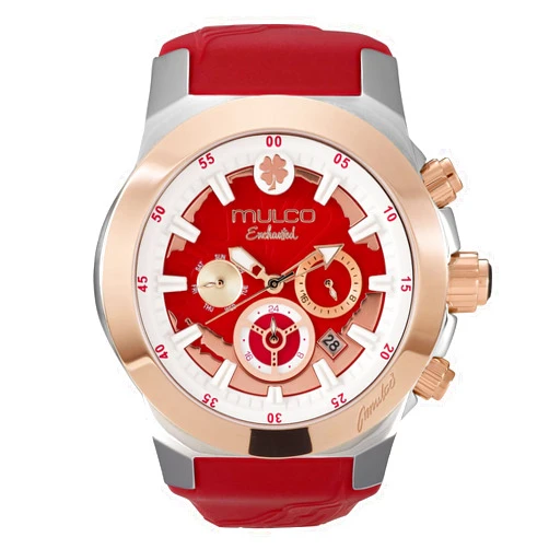 MULCO Watches for Women - Enchanted Silver Stainless Steel Case with Wrist Silicone Band, Large Face with Mother of Pearl and Rose Gold, Quartz Analog Movement, Waterproof - Inspired by Magic