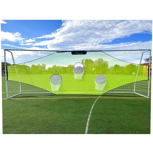 Vallerta® Skill-Shot Professional Soccer Shooting Practice Target Net & Rebounder. 7 Zone, Colored Fluorescent Goal Shot Scoring & Training Aid. Soccer Frame Not Included.(24x8 Ft.)