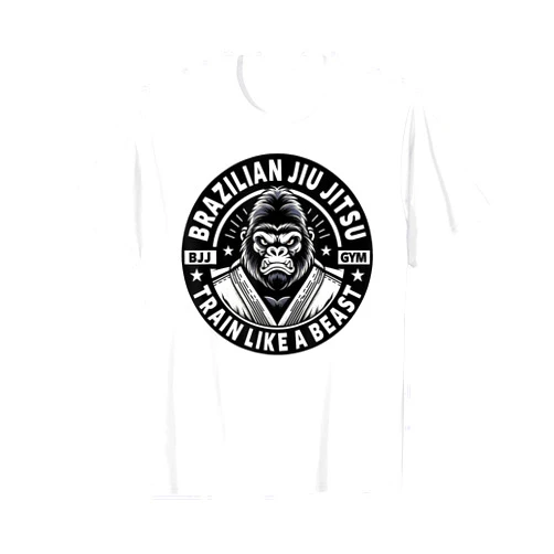 IRON CHIN JIU JITSU SHIRTS & MMA T-SHIRTS BJJ Shirt Gorilla Train Like A Beast Funny Jiu Jitsu T-Shirt