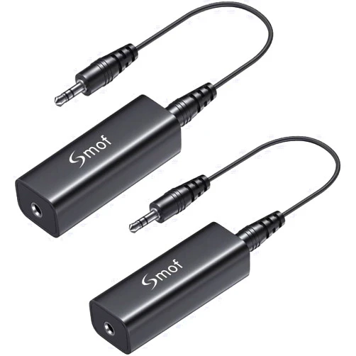 Smof 2 Packs Ground Loop Isolator, 3.5mm Noise Isolator Car Audio Noise Filter for Home Stereo System (Hum Eliminator Eliminate The Buzzing Noise) with 3.5mm Audio Cable