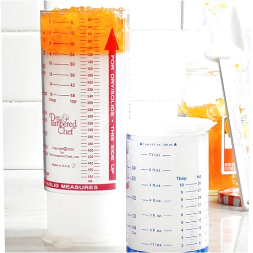 Pampered Chef Measure All Cup 2225 - Adjustable Plunger Design, Clear Measuring Cup