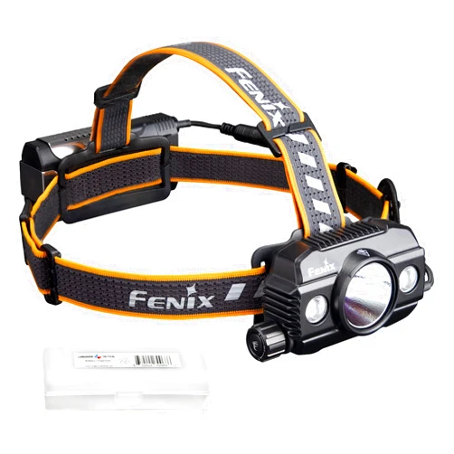 Fenix HP30R v2.0 Headlamp, 3000 Lumen Rechargeable Heavy-Duty with Spotlight & Floodlight, Detachable Power Pack and LumenTac Organizer, Black