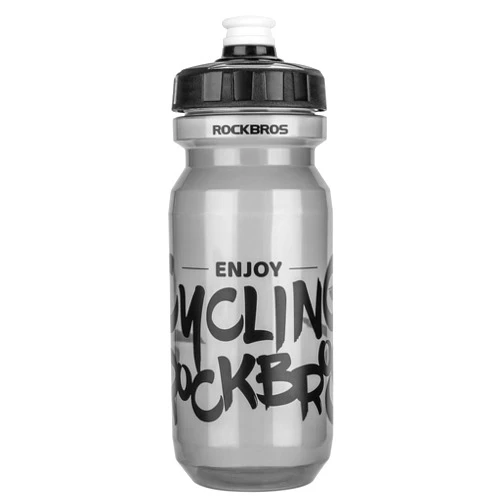 ROCKBROS Cycling Water Bottle, 20-25oz Squeeze Sports Water Bottle, BPA-Free (20oz Black Grey)