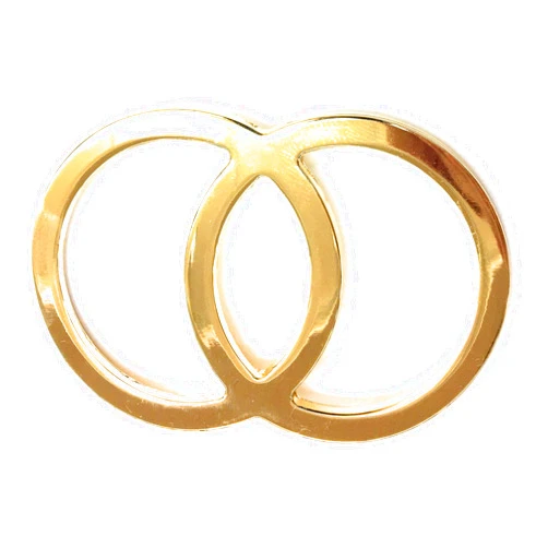Katz Trimming / Trims Unlimited Belt and Shawl Buckle for Women Plated 14 kt. Gold Polished 1-1/4'' Inch Double Circle Scarf Clip Buckle, Slide, Scarf Slide, Ring,Clip