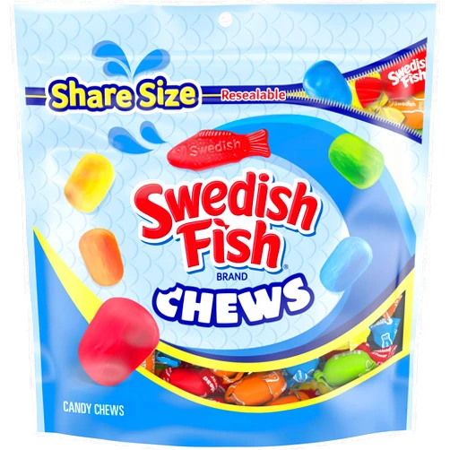 SWEDISH FISH Chews Soft & Chewy Candy, Share Size, 8.12 oz