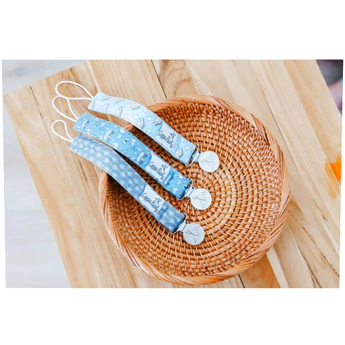 Copper Pearl Pacifier Clip 3-Pack: Premium Knit Binky Clips for Baby Girls and Boys - Stylish Stainless Steel Pacifier Holder Clip - Baby Pacifier Clips for No More Floor Drops - Bridger