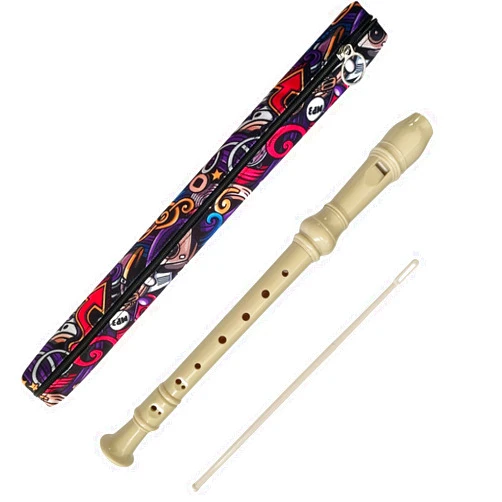 Utmiko 8 Hole Descant Soprano Recorder with Recorder Case Bag Cleaning Stick, Musical Instruments Flute For Kids and Adults (Natual)
