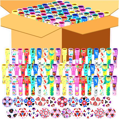 Jerify 100 Pcs Classic Kaleidoscopes Bulk Kids Birthday Party Favor Educational Kaleidoscope Toy Return Gift Retro Goody Bag Fillers for School Classroom Carnival Prizes, Random Pattern