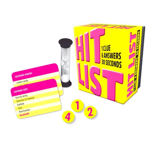 Gamewright - Hit List - 1 Clue, 6 Answers, 30 Seconds, Yellow