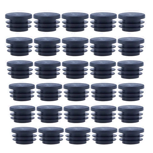 Antrader Black Round Plastic Plugs, Antrader Furniture Foot Table Chair Legs Blanking End Ribbed Tube Insert Plug Cap Covers Protector 30pcs (25mm)