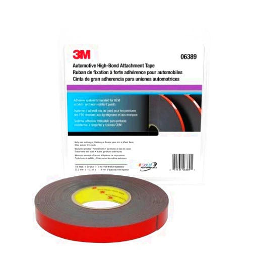 3m 3M-6389 Automotive Acrylic Plus Premium Attachment Tape, 7/8 Inch X 20 Yards, 45 Mil