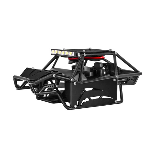 INJORA 45g Nylon Rock Buggy Body Shell with Aluminum Spider Panels for 1/24 RC Crawler Car Axial SCX24 C10 JLU Bronco Base Camp 4Runner Upgrade Parts（Black）
