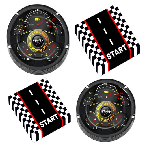 CHUNNIN 50Pcs Race Car Party Plates and Napkins Race Car Birthday Party Decorations Racing Themed Paper Dessert Plates Start Your Engines Tableware Set Serves 25 Guests Kids Boys Baby Shower Party Supplies