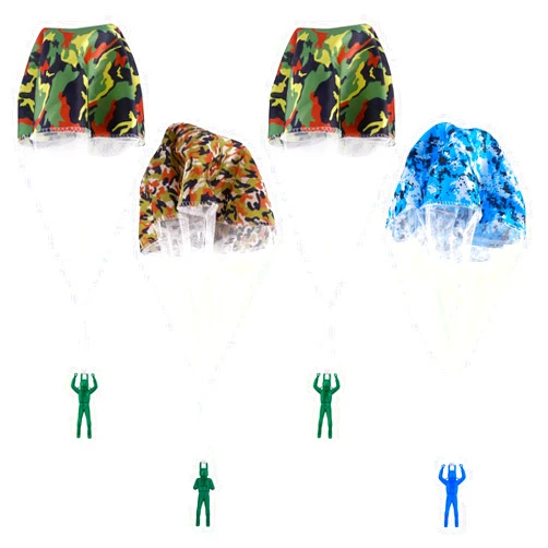 Gosknor 4pcs Parachute Toys for Kids, Tangle-Free Hand Throw Parachute Outdoor Flying Toys with Soldier Childrens Play Parachute for Boys Girls Gifts Birthday Christmas Party Favors (Camouflage)