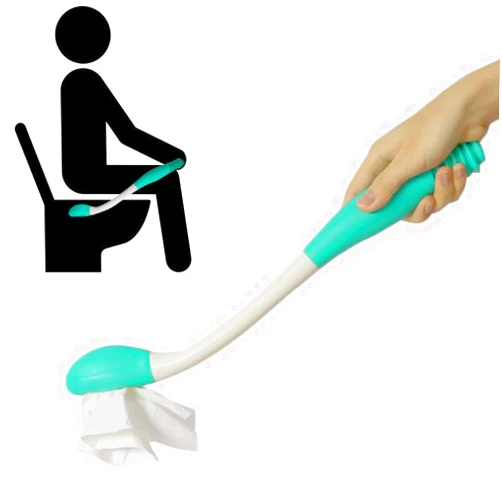 Amonfine Toilet Aid Wiper Self Assist Bathroom Bottom Butt Wipe Helper Wand Long Reach Comfort Wipe Tool Paper Tissue for Pregnant After Surgery Seniors Arm Handicap Bariatric