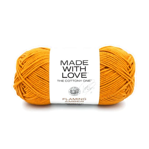 Lion Brand Yarn Tom Daley-The Cottony One Yarn, 1 Pack, Flaming Amber
