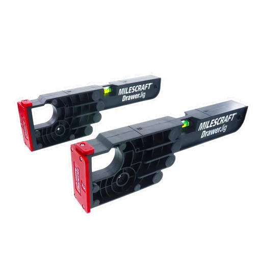 Milescraft 1341 Drawer Jig - Reversible Jigs for Easy Drawer Installation, Built in level, Non-Marring Rubber Protects Cabinets