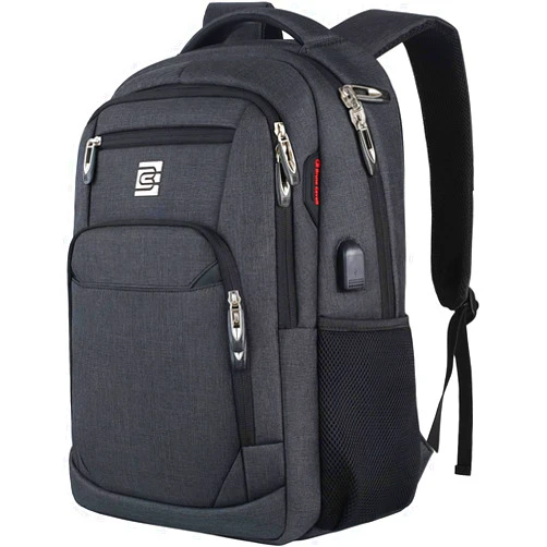 Volher Laptop Backpack,Business Travel Anti Theft Slim Durable Laptops Backpack with USB Charging Port,Water Resistant College Computer Bag for Women & Men Fits 15.6 Inch Laptop and Notebook - Black