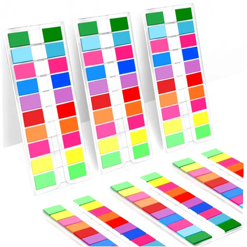 TKTB 1200 Pcs, Pop Up Index Tabs Post, Assorted Colors Book Flags Stickers, Transparent Sticky Notes, Page Markers Label