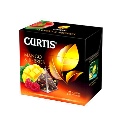 May Company CURTIS Black Tea Mango & Berries (20 Tea Pyramid Sachets) with Fruit&Berry Mix