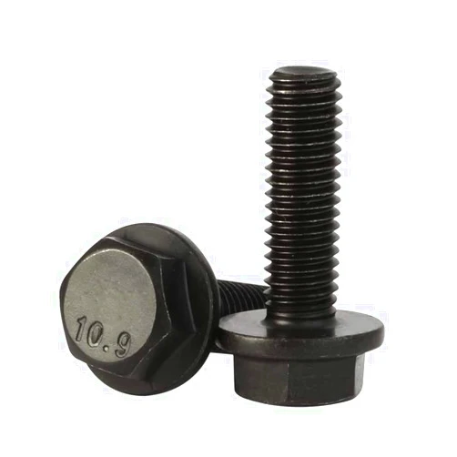 Mellewell M6 x 20mm Flanged Hex Head Bolts Flange Hexagon Screws, Full Thread, Alloy Steel, Black Oxide Finish, Quantity 25