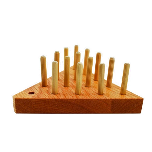 Cauff Solid Oak Wooden Peg Game Tricky Triangle, Classic Wooden Brain Teaser Puzzle