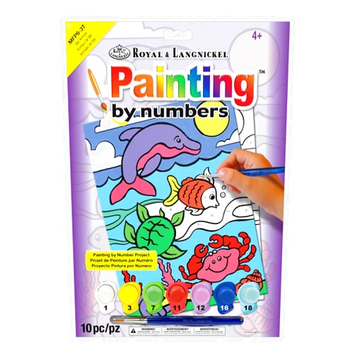 Royal & Langnickel Royal Brush MFP-6 My First Paint by Number Kit, 8.75 by 11.375-Inch, Sea Animals