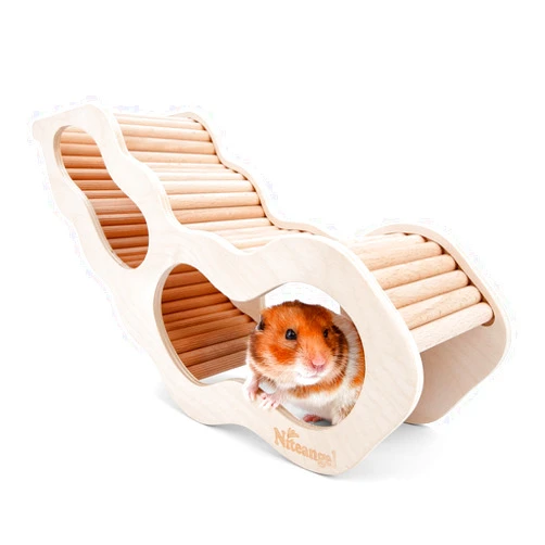 Niteangel Hamster House w/Climbing Ladder for Hamsters Gerbils Mice or Similar-sized Pets (Secret Peep Tunnel Hamster Hut)