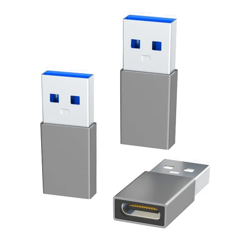 Henrety USB to USB C Adapter 3 Pack,Type C Female to A Male Charger Converter Compatible with Apple Watch Ultra iWatch 8 7,iPhone 15 14 13 12 Pro Max Plus,Airpods,iPad,Car,Samsung Galaxy (Gray)