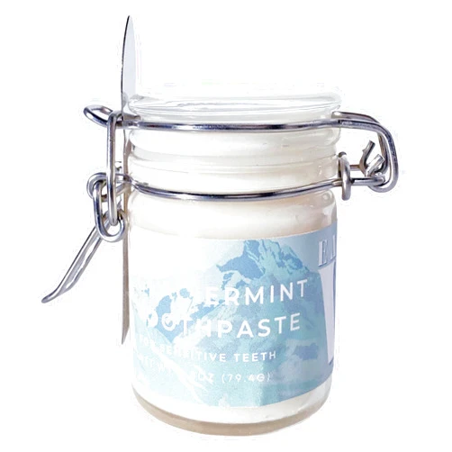 Earth & Body Wise GlacierMint Toothpaste for Sensitive Teeth - All Natural, Plastic Free, Paraben Free, Sulfate Free, Non-Toxic Toothpaste with Hydroxyapatite