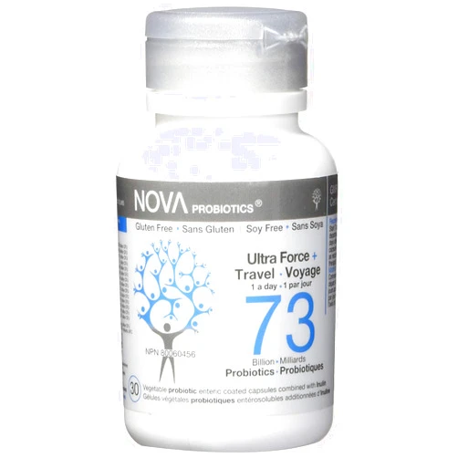 NOVA Probiotics Multi-Strain Ultra Strength & Travel 73 Billion Probiotics per Capsule -30 VCaps