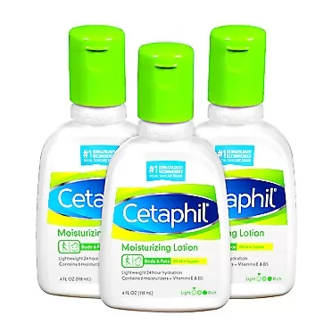 Cetaphil Fragrance Free Moisturizing Lotion, 4 Fl Oz (Pack of 3)