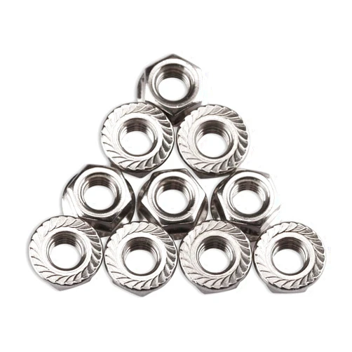 IFUCTYE M8-1.27 Self Locking Flange Nut - Serrated Lock Nuts 304 Stainless Steel Serrated Bearing Surface 30PCS