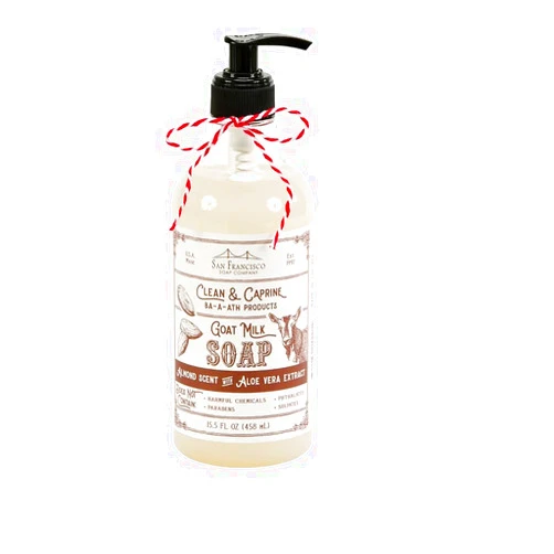 San Francisco Soap Company Clean & Caprine Goat Milk Hand Soap | Almond | Dye-Free Hand Soap | Enriched with Nourishing Goat Milk | Unisex Fragrance | 15.5 Fl oz