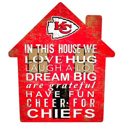 Fan Creations NFL Kansas City Chiefs Unisex Kansas City Chiefs House Sign, Team Color, 12 inch