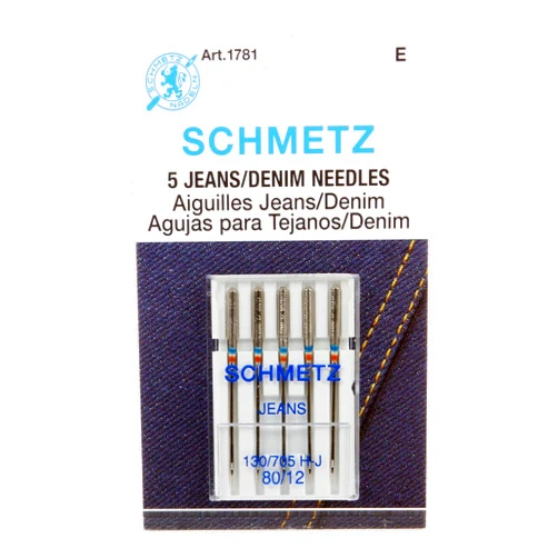 Schmetz Denim Jeans Sewing Machine Needles System 130/705 Package of 5