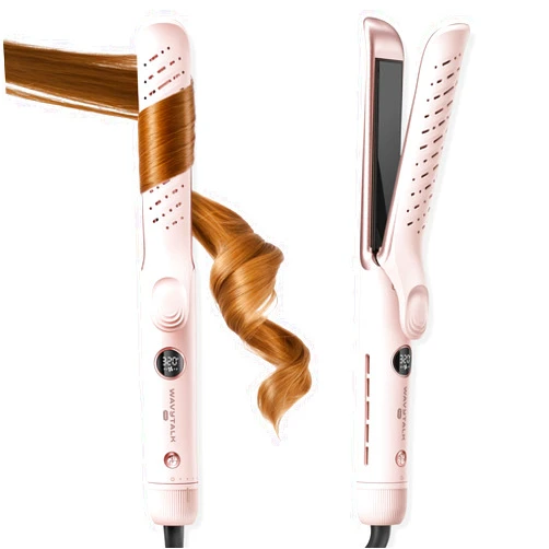 Wavytalk Airflow Styler Whirlwind Curl, Hair Straightener and Curler 2 in 1, Upgraded Curling Iron & Flat Iron Achieve One Pass Curl, Less Damage to Hair
