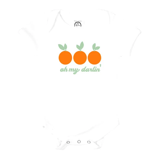 The Spunky Stork Baby Girls Oh My Darlin' Clementine Organic Newborn Bodysuit