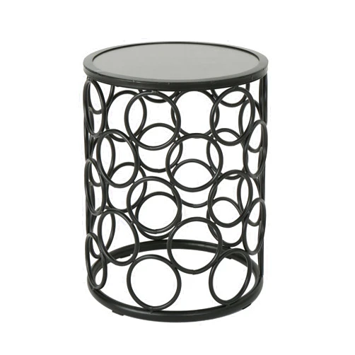 Christopher Knight Home Athena Indoor Modern 16 Inch Finish Side Table, Grey Ceramic Tile/Black Metal