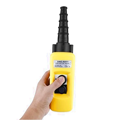 PerGar Crane Hoist Push Button Control, XAC A271 Crane Chain Hoist Push 2 Buttons Switch Lifting Pendant Controller