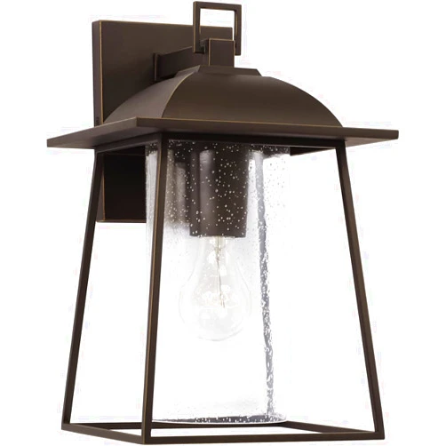 Capital Lighting Fixture Company Capital Lighting 943612OZ Durham Clear Seeded Glass Outdoor Wall Lantern, 1-Light 100 Watt, 13