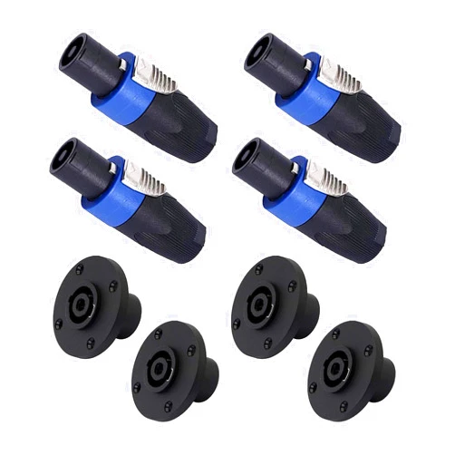 ITSROCK ITSROXUS Upgraded Audio Speaker Plug Kit, 4 Pole Twist Lock Speaker Plug Female Panel Mount Compatible with Neutrik Speakon NL4FC, NL4FX, NLT4X, NL2FC