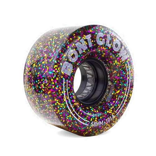 Bont Skates - Glow Light Up LED Indoor Roller Skate Wheels - Jam Shuffle Rhythm Skating - 58mm x 32mm 101A - Pack of 4 (Metro City)