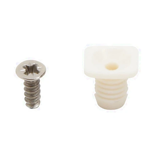 Silverline 8mm Plastic Hinge Dowel Inserts with Screws, 50 Pcs