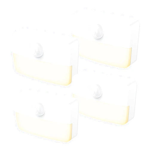 AMIR Mini Motion Sensor Light, Cordless Battery-Powered LED Night Light, Wall Light, Closet Lights, Safe Lights for Stairs, Hallway, Bathroom, Kitchen, Cabinet (Pack of 4 - Warm White)