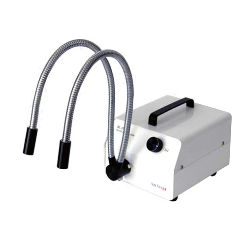 Amscope HL150-AY 150W Fiber Optic Dual Gooseneck Microscope Light Illuminator, Black