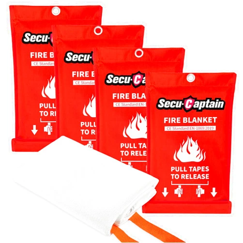 SecuCaptain Emergency Fire Blanket for Home and Kitchen - 4 Pack 40