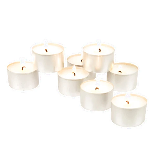 Stonebriar 100 Pack Unscented 8 Hour Extended Burn Time Tea Light Candles, White, 100 Count