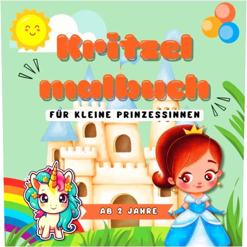 Lena Kreationen Großes Kritzelbuch für Kleine Prinzessinnen ab 2 Jahren: Einzigartiges Ausmalbuch mit 30 Unvergleichlich Bunte Seiten für die Ersten Künstlerischen ... Malbücher für Süße Hände. (German Edition)
