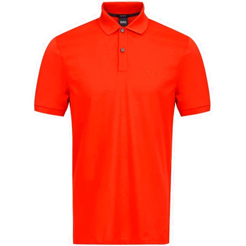 Hugo Boss Men's Pallas Orange Pique Cotton Short Sleeve Polo T-Shirt M
